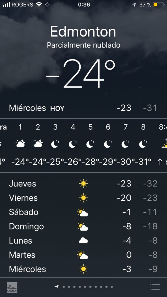 edmonton temperature temperatura